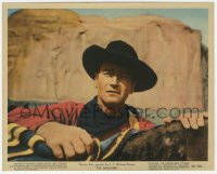 4w0927 SEARCHERS color 8x10 still #12 1956 John Ford, best close up of John Wayne with hands on horse!