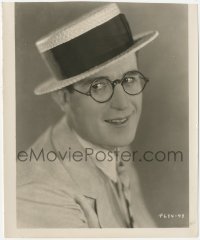 4w1664 SPEEDY 8x9.75 still 1928 great portrait of Harold Lloyd with trademark glasses & skimmer!