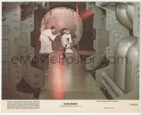4w0930 STAR WARS 8x10 mini LC 1977 Carrie Fisher as Princess Leia gives message to R2-D2!