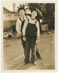 4w1723 TOWED IN A HOLE 8x10.25 still 1932 Stan Laurel & Oliver Hardy in overalls by junk yard, rare!