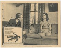 4w0368 ANATOMY OF A MURDER LC #5 1959 Otto Preminger, c/u of James Stewart & sexy smoking Lee Remick!