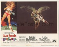 4w0382 BARBARELLA LC #3 1968 great image of sexy Jane Fonda flying w/ winged angel John Phillip Law!