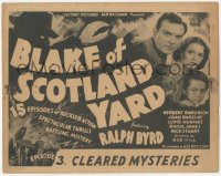 4w0062 BLAKE OF SCOTLAND YARD chapter 3 TC 1937 detective Ralph Byrd in England, Cleared Mysteries!