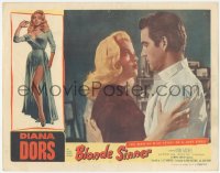 4w0401 BLONDE SINNER LC 1956 sexy bad girl Diana Dors in embrace with Michael Craig!