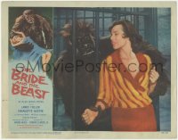 4w0409 BRIDE & THE BEAST LC 1958 great close up of the ape in cage grabbing woman through bars!