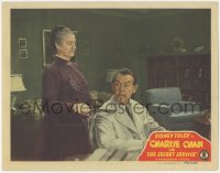 4w0436 CHARLIE CHAN IN THE SECRET SERVICE LC 1943 Sidney Toler w/Sarah Edwards holding knife on him!