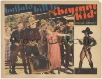4w0440 CHEYENNE KID LC 1930 Jay Wilsey as Buffalo Bill Jr. helping worried townspeople, ultra rare!