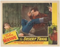 4w0475 DESERT TRAIL LC #3 R1947 close up of John Wayne on table fighting with bad guy, ultra rare!