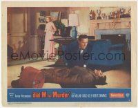 4w0477 DIAL M FOR MURDER LC #1 1954 Alfred Hitchcock, Grace Kelly watches Ray Milland by dead Dawson!