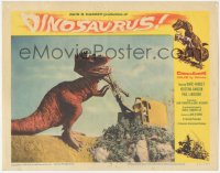 4w0487 DINOSAURUS LC #8 1960 crazy image of tyrannosaurus fighting with excavating machine!