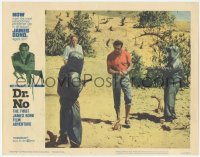 4w0498 DR. NO LC #1 1963 Ursula Andress watches Sean Connery as James Bond held at gunpoint!