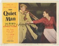 4w0738 QUIET MAN LC #3 1951 directed by John Ford, best c/u of John Wayne grabbing Maureen O'Hara!