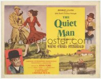 4w0258 QUIET MAN TC 1951 great art of John Wayne & bride Maureen O'Hara, John Ford classic!
