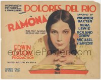 4w0263 RAMONA TC 1928 different artwork of pretty Dolores Del Rio reading the source novel!