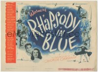 4w0267 RHAPSODY IN BLUE TC 1945 Robert Alda as George Gershwin, Al Jolson pictured!