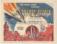 4w0271 ROCKET ATTACK U.S.A. TC 1959 Barry Mahon, really cool art of rocket aimed at New York City!
