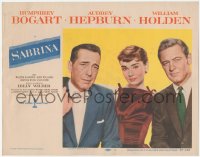 4w0017 SABRINA LC #1 1954 best portrait of Humphrey Bogart, Audrey Hepburn and William Holden!