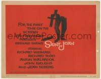 4w0275 SAINT JOAN TC 1957 Joan of Arc, directed by Otto Preminger, wonderful Saul Bass art!
