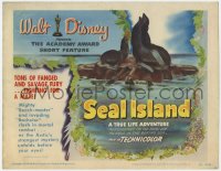 4w0278 SEAL ISLAND TC 1949 Walt Disney True Life documentary, art of Bering Sea sea lions!