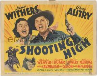 4w0283 SHOOTING HIGH TC 1940 cowboy Gene Autry with gun & singing with Jane Withers, very rare!