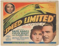 4w0289 SPEED LIMITED TC 1935 Ralph Graves, Evelyn Brent & Claudia Dell by art of futuristic train!