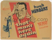 4w0308 THAT MAN'S HERE AGAIN TC 1937 great art of wacky Hugh Herbert + pretty Mary Maguire!