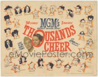 4w0313 THOUSANDS CHEER TC 1943 Al Hirschfeld caricatures of Judy Garland & 32 top MGM stars, rare!