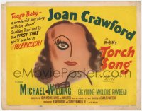 4w0321 TORCH SONG TC 1953 unusual art of tough baby Joan Crawford, a wonderful love story!