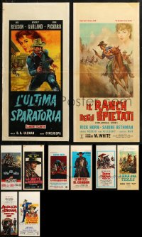 4x1059 LOT OF 10 FORMERLY FOLDED COWBOY WESTERN ITALIAN LOCANDINAS 1950s-1970s cool movie images!