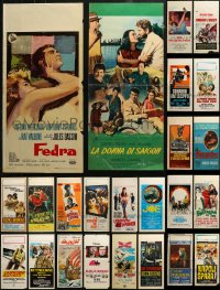 4x1031 LOT OF 28 FORMERLY FOLDED ITALIAN LOCANDINAS 1950s-1980s a variety of cool movie images!