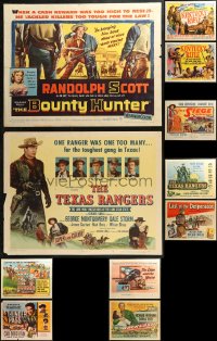 4x1080 LOT OF 17 FORMERLY FOLDED COWBOY WESTERN HALF-SHEETS 1950s a variety of great images!