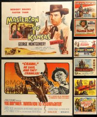 4x1088 LOT OF 12 FORMERLY FOLDED COWBOY WESTERN HALF-SHEETS 1950s-1960s a variety of great images!