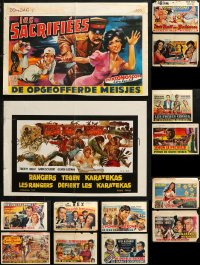 4x1016 LOT OF 18 FORMERLY FOLDED HORIZONTAL BELGIAN POSTERS 1950s-1960s a variety of movie images!