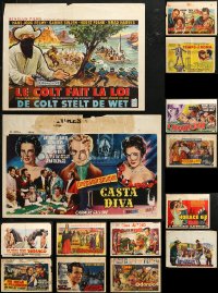 4x1018 LOT OF 17 FORMERLY FOLDED HORIZONTAL BELGIAN POSTERS 1950s-1960s a variety of movie images!
