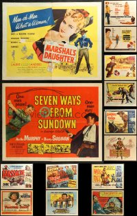 4x1085 LOT OF 14 FORMERLY FOLDED COWBOY WESTERN HALF-SHEETS 1950s a variety of great images!