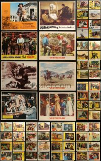 4x0282 LOT OF 104 COWBOY WESTERN LOBBY CARDS 1950s-1970s incomplete sets from several movies!