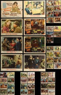 4x0297 LOT OF 61 LOBBY CARDS FROM GLENN FORD MOVIES 1950s-1960s incomplete sets!
