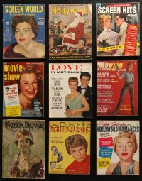 4x0624 LOT OF 9 MOVIE MAGAZINES 1920s-1960s Screen World, Movie Show, Love in Movieland & more!