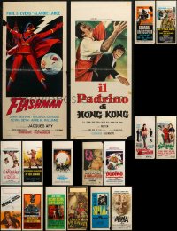 4x1041 LOT OF 19 FORMERLY FOLDED ITALIAN LOCANDINAS 1950s-1970s a variety of movie images!