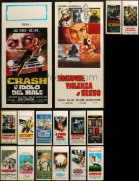 4x1043 LOT OF 18 FORMERLY FOLDED ITALIAN LOCANDINAS 1950s-1970s a variety of movie images!