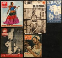 4x0066 LOT OF 5 MISCELLANEOUS JOSEPHINE BAKER ITEMS 1930s-1970s great images of the performer!