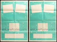 4x0255 LOT OF 2 FOLDED PRINTED BACKGROUND ONE-SHEETS 1960s display your 8x10 stills on them!