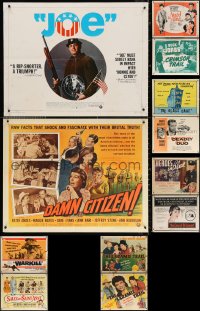 4x1087 LOT OF 12 FORMERLY FOLDED HALF-SHEETS 1940s-1970s great images from a variety of movies!