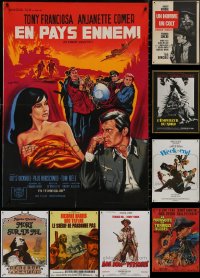 4x1191 LOT OF 12 FORMERLY FOLDED 23X32 FRENCH POSTERS 1960s-1990s a variety of movie images!