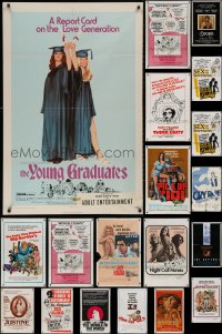 4x0224 LOT OF 19 FOLDED SEXPLOITATION ONE-SHEETS 1960s-1990s sleazy images with great taglines!