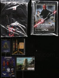 4x0012 LOT OF 6 PHANTOM MENACE MOVIE PROMO ITEMS 1999 cool shirt, stickers, notebook & more!