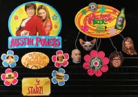 4x0014 LOT OF 6 AUSTIN POWERS MOVIE PROMO ITEMS 1990s groovy banners, mobiles & more!