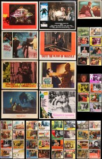 4x0295 LOT OF 65 HORROR/SCI-FI LOBBY CARDS 1950s-1970s great scenes from scary movies!