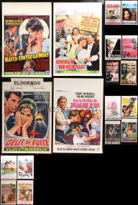 4x1017 LOT OF 18 FORMERLY FOLDED BELGIAN POSTERS 1950s-1990s great images from a variety of movies!