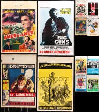 4x1019 LOT OF 17 FORMERLY FOLDED BELGIAN POSTERS 1950s-1980s great images from a variety of movies!